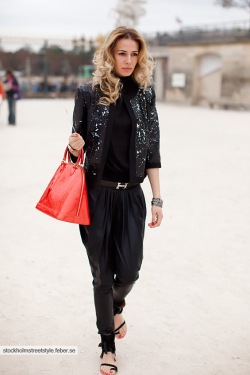 Outside Karl Lagerfeld fashion show via Stockholm Streetstyle
