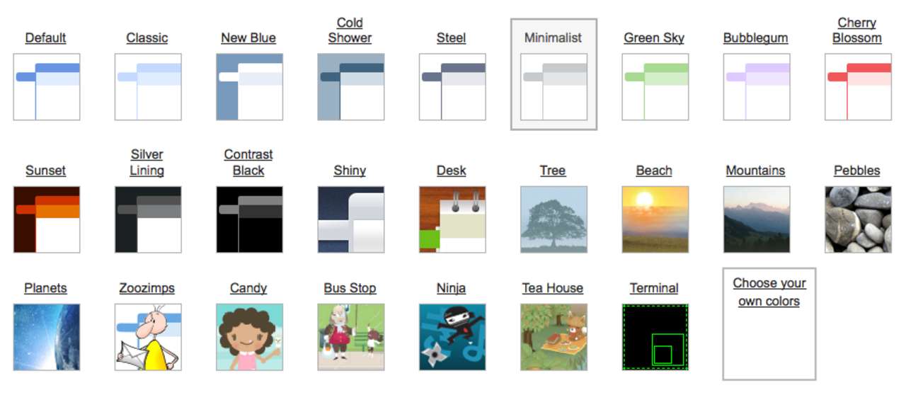 Google Apps Mail Themes