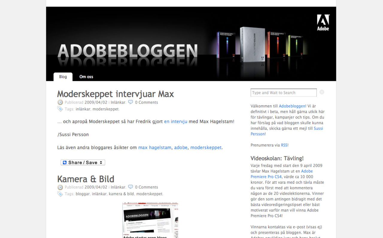 Blogg från Adobe
