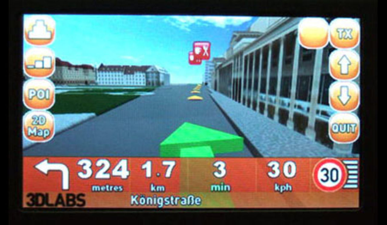 Skönt 3D-gränssnitt för GPS:er