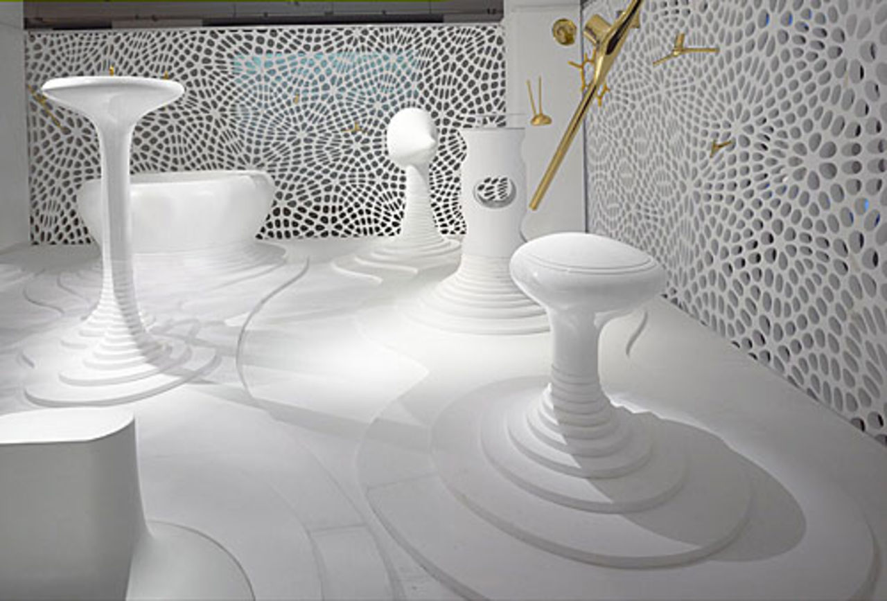 Badrum med organisk känsla