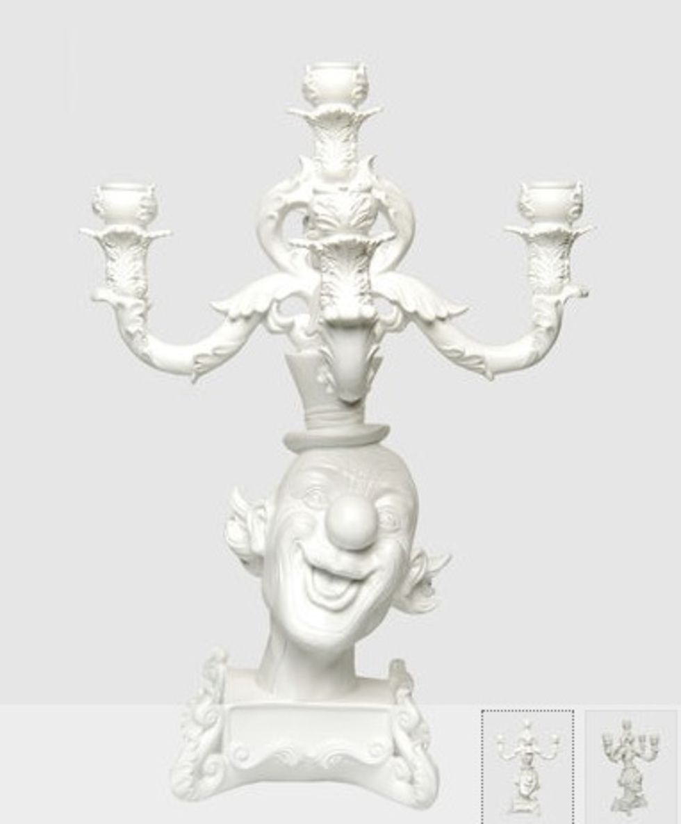 Kandelaber med clownhuvud