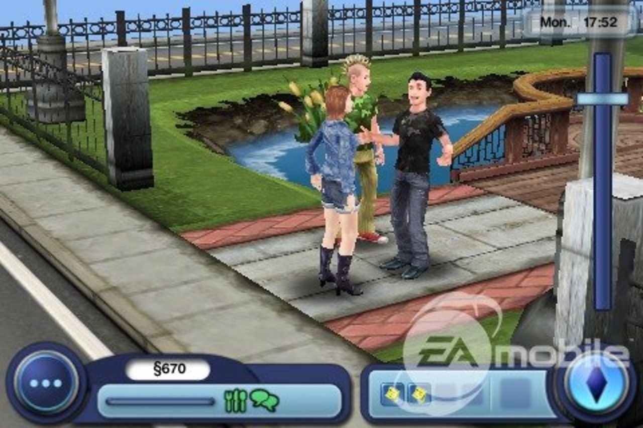 Skärmdumpar från Sims 3 för iPhone