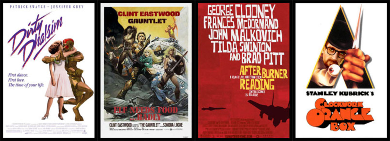 Filmaffischer med spelkaraktärer