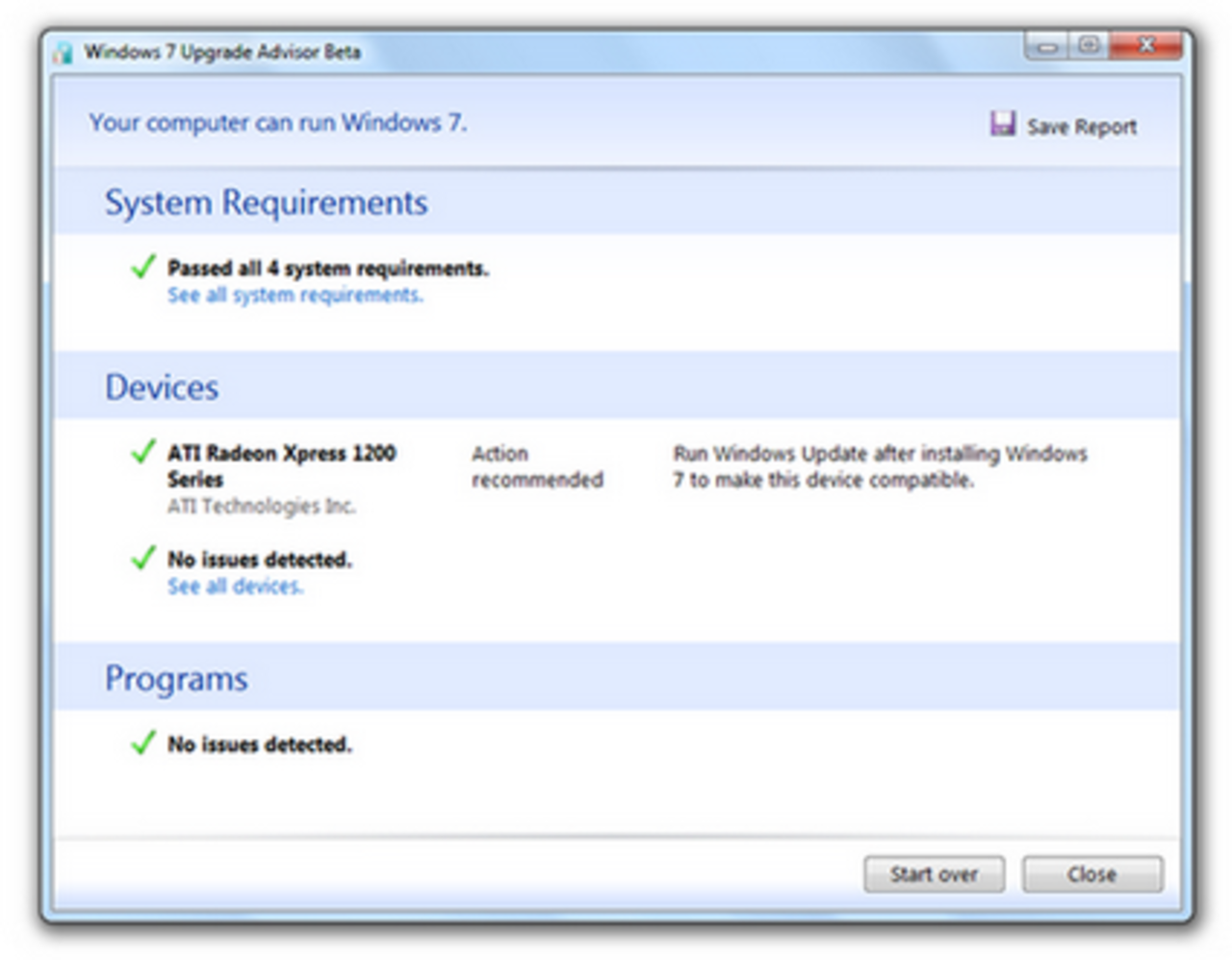 Kontrollera om du är redo för Windows 7
