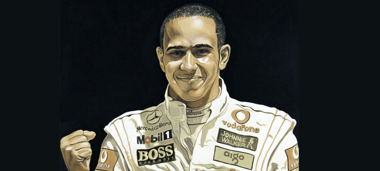 Porträtt av Lewis Hamilton