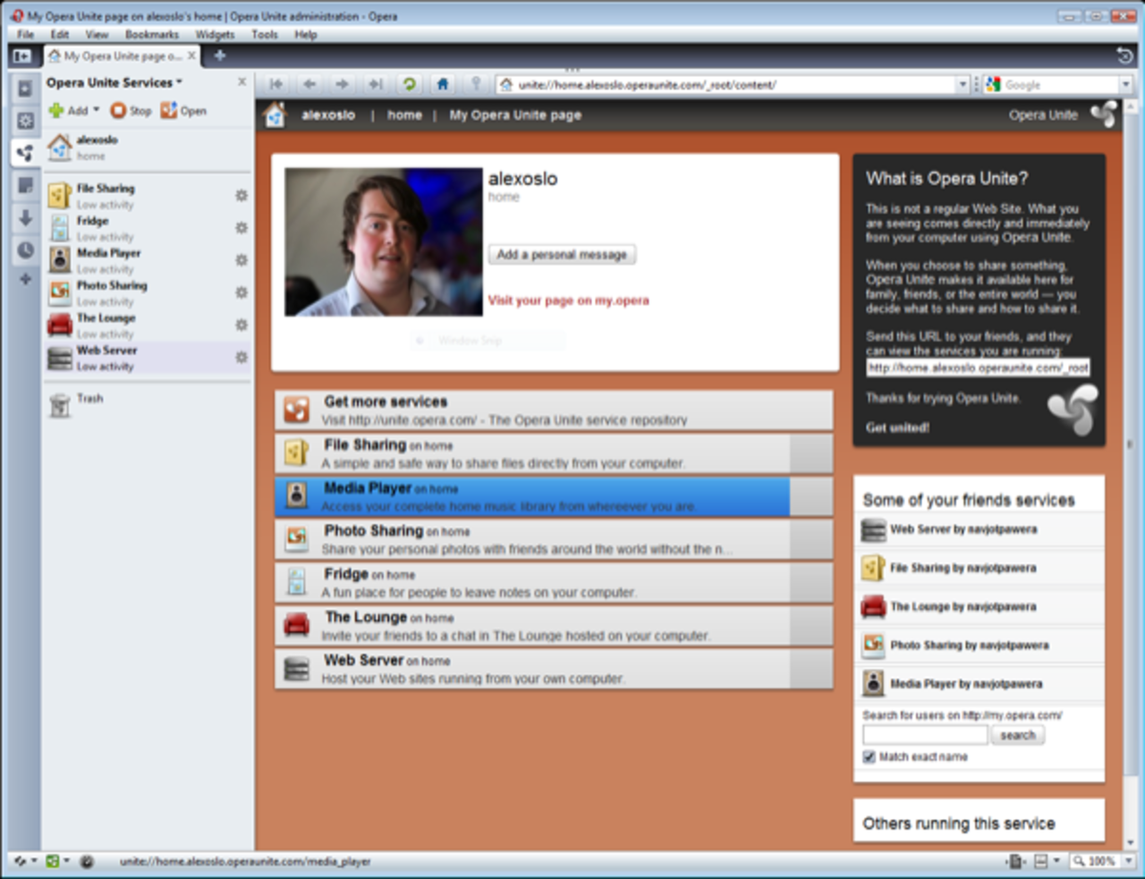 Opera Unite flyttar servern till din dator