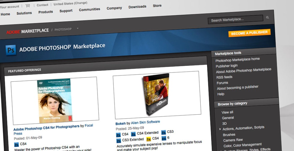 Невозможно загрузить marketplace photoshop