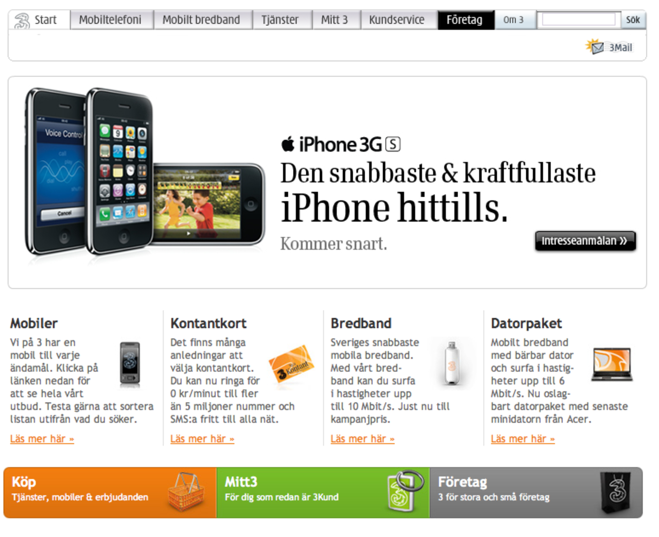 Tre börjar sälja iPhone