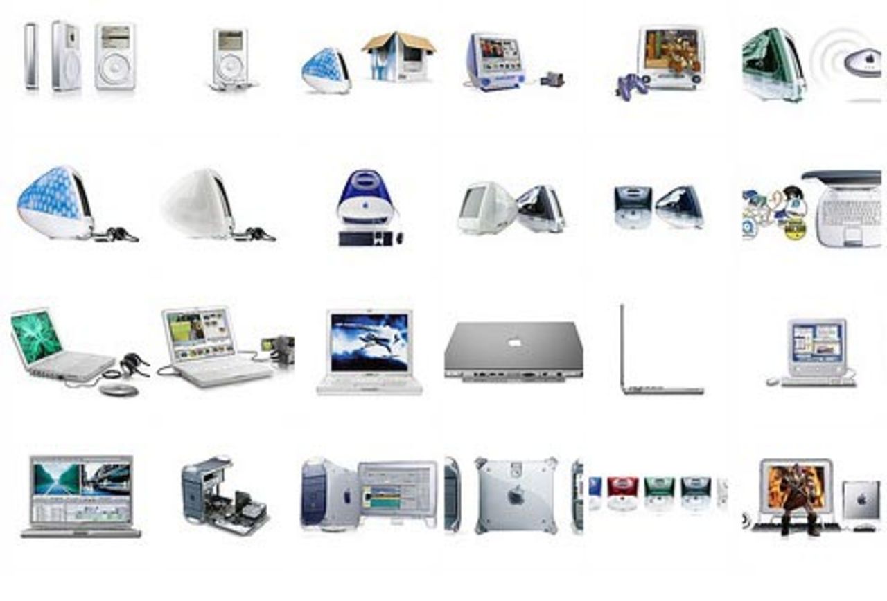 Apples produktbilder över åren