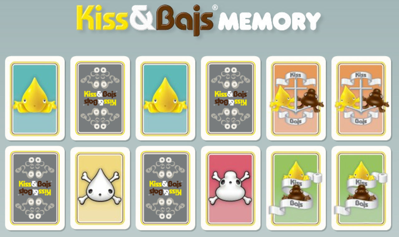 Kiss och bajs-memory