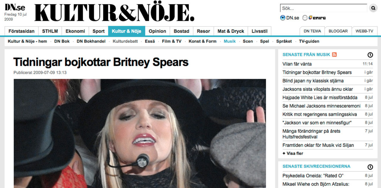Inga bilder på Spears?