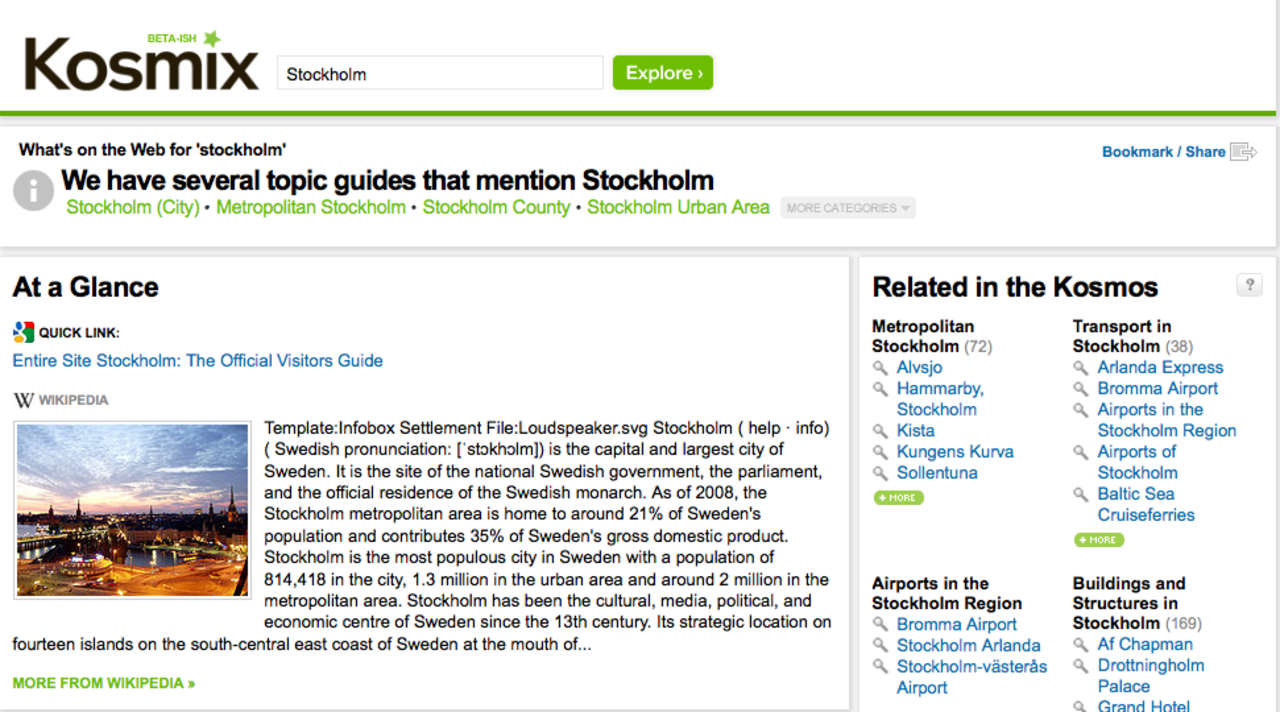 Kosmix - en semantisk sökmotor