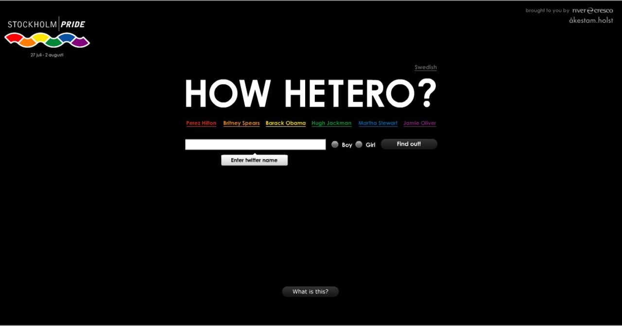 Testa hur hetero du twittrar