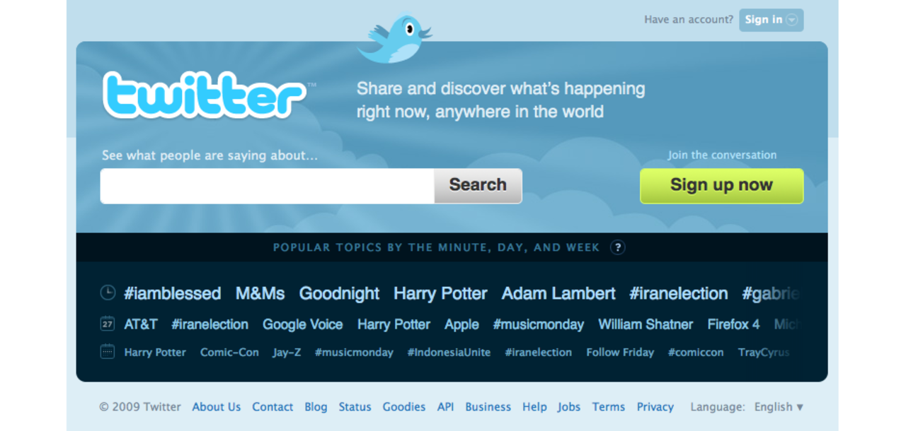 Twitters nya hemsida
