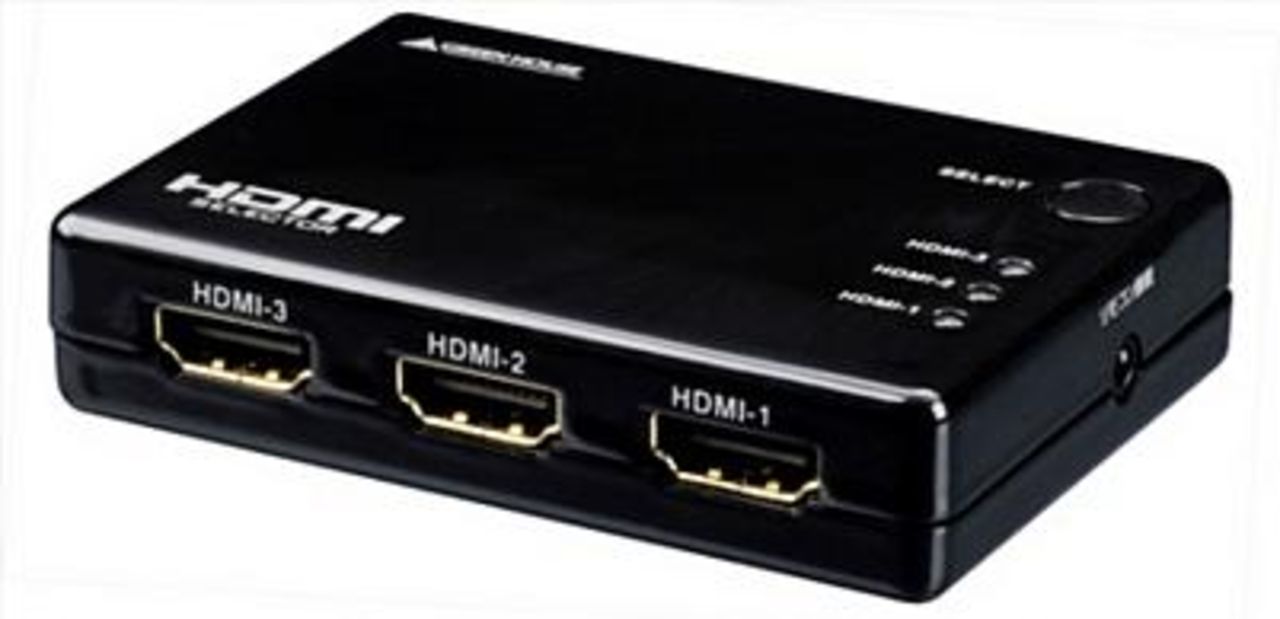 Tre HDMI-portar i en låda