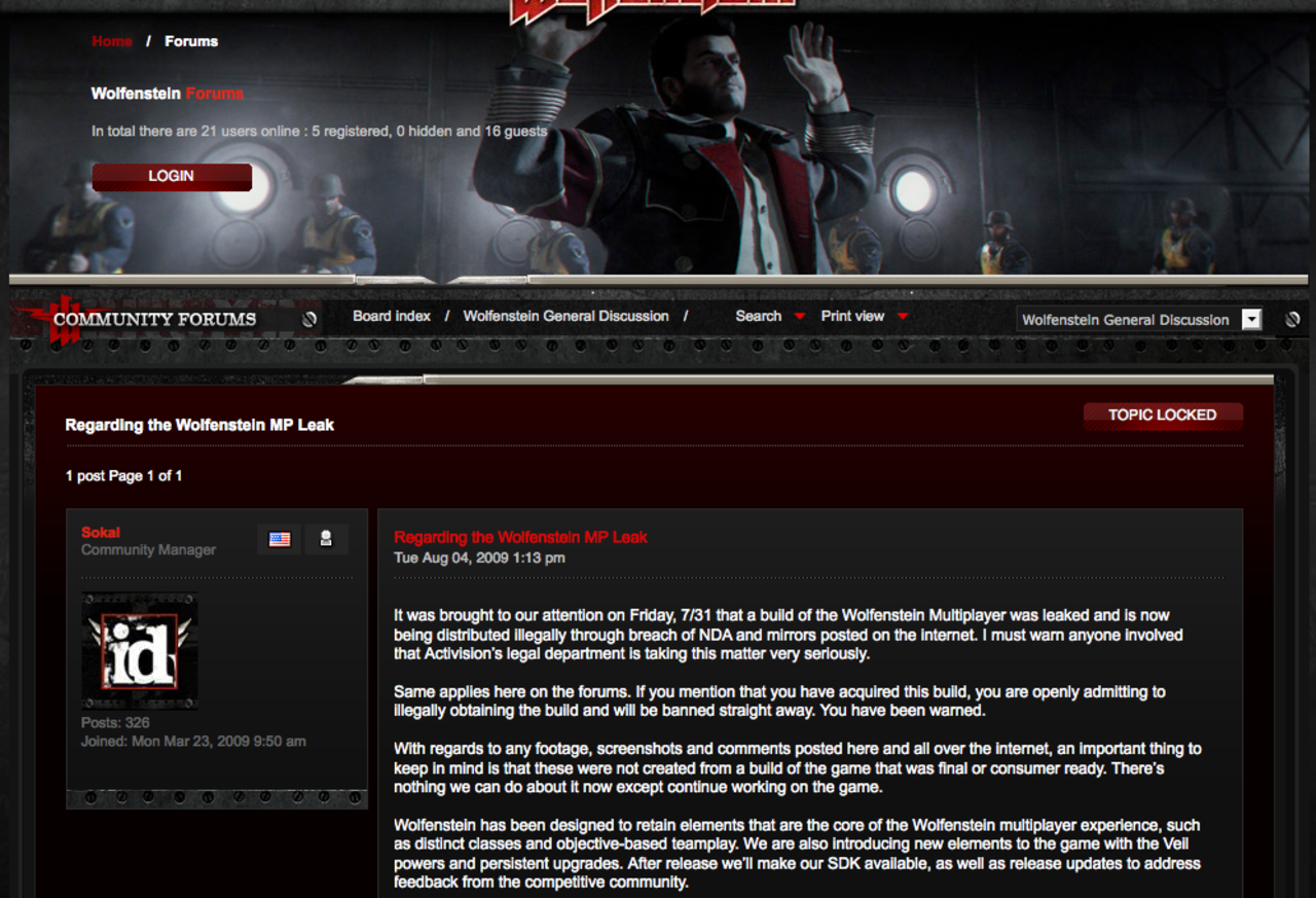 Wolfensteins multiplayer läckt på nätet