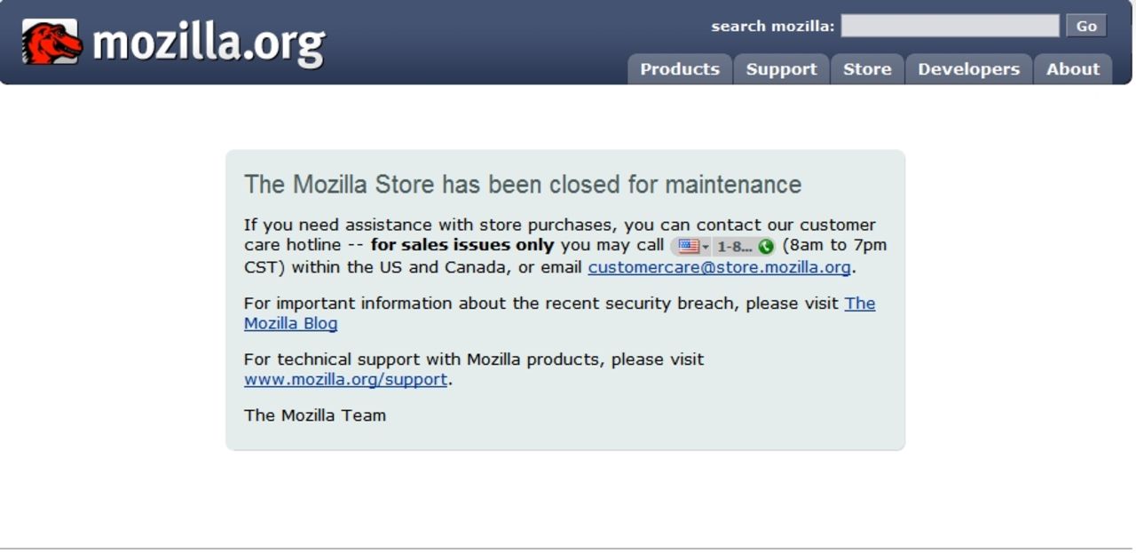 Mozilla Store blir hackad