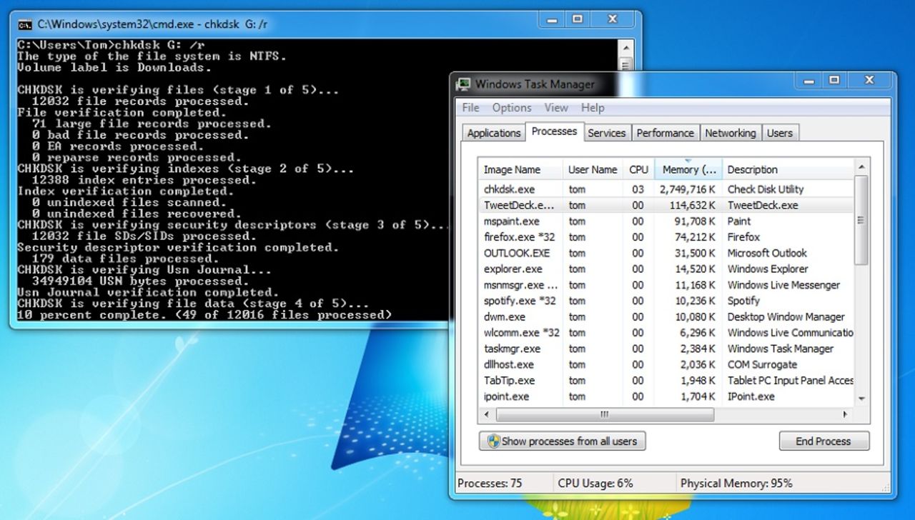 Chkdsk bugg hittad i Windows 7 RTM