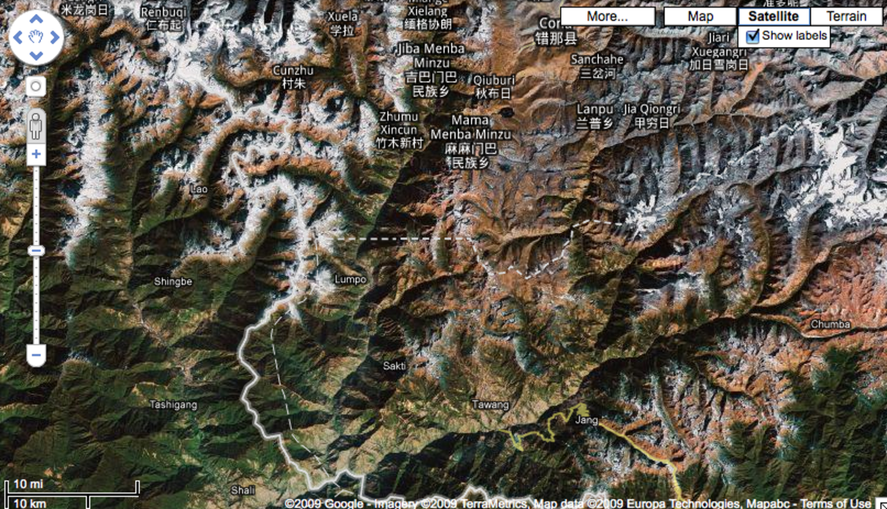 Google Maps indraget i gränskonflikt mellan Indien och Kina