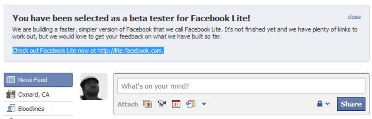 Facebook Lite