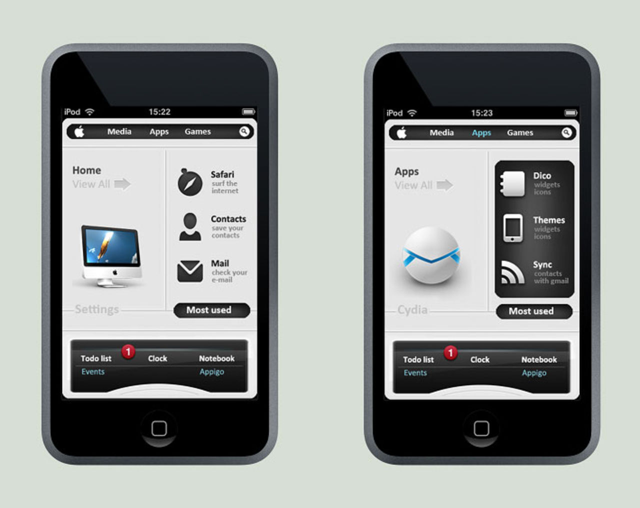 Oerhört snyggt tema till iPod touch