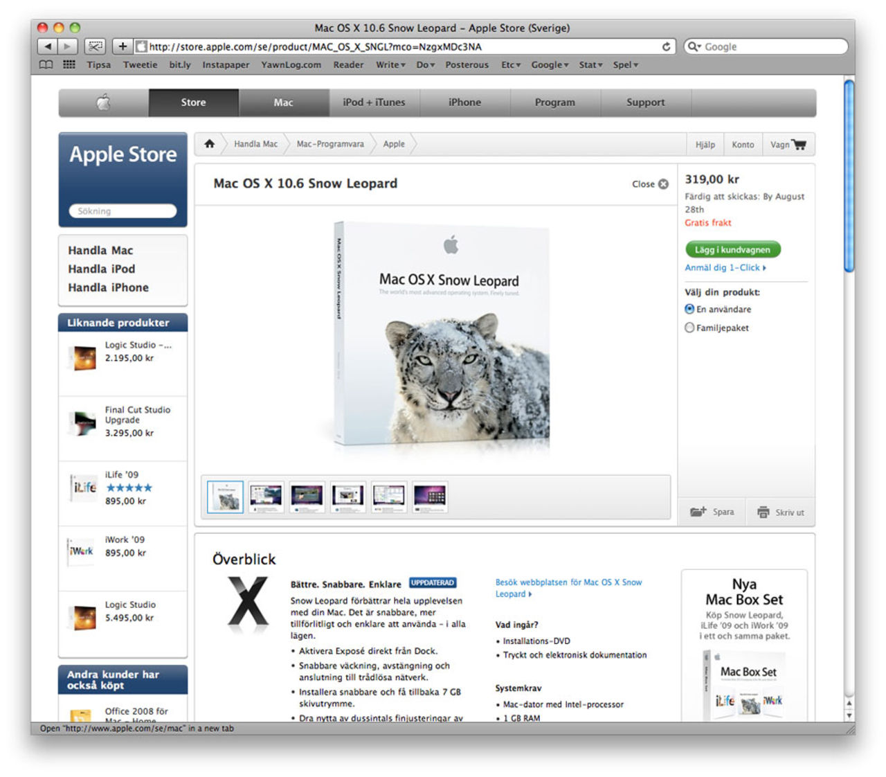 Snow Leopard börjar säljas på fredag