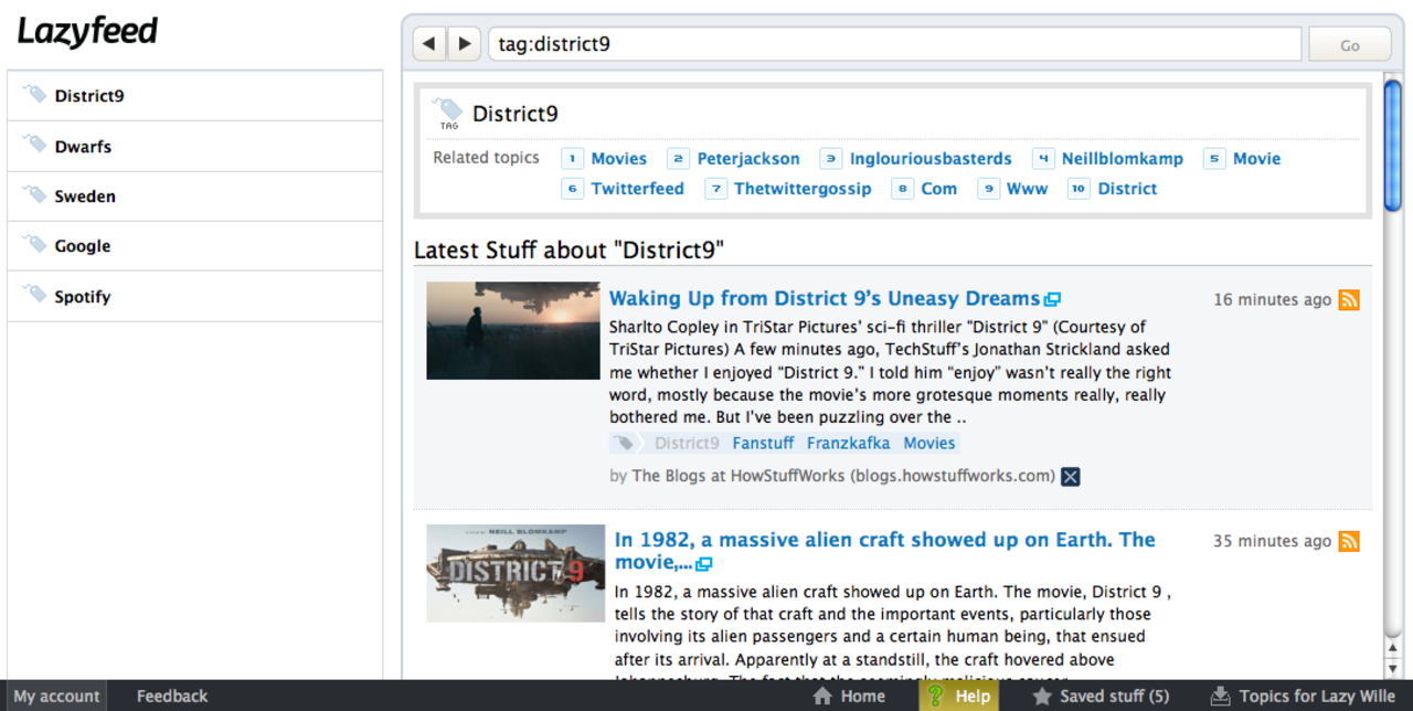 LazyFeed - håll koll på läget