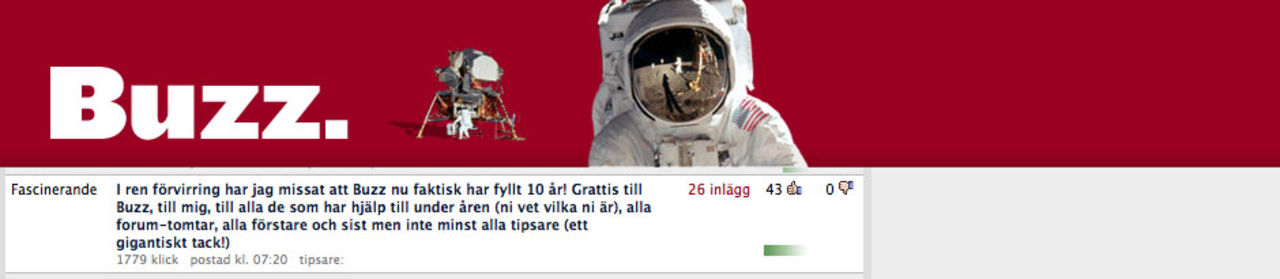 Tut i luren! Buzz 10 år!!!