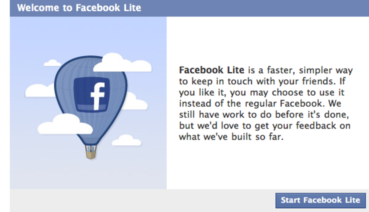 Facebook Lite är nu live