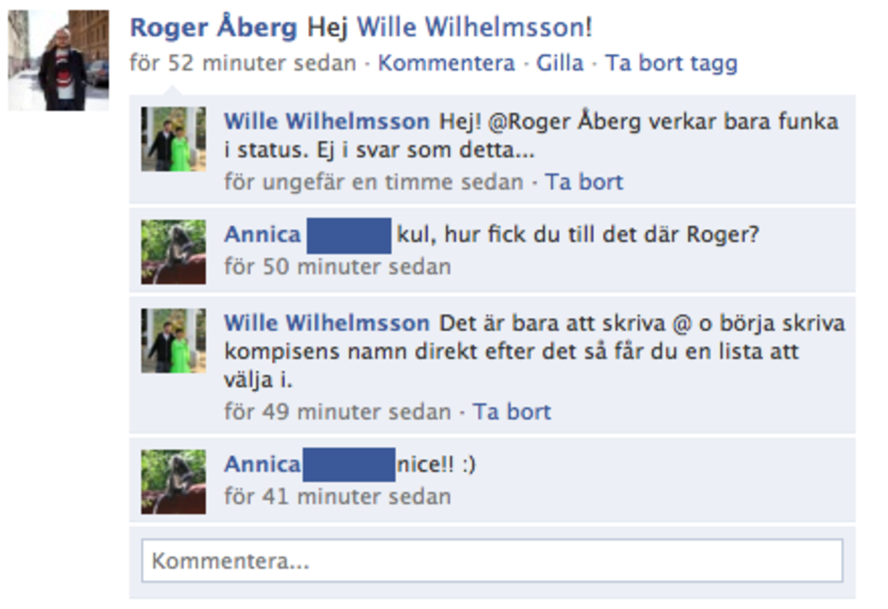 Nu funkar @-taggning i Facebook