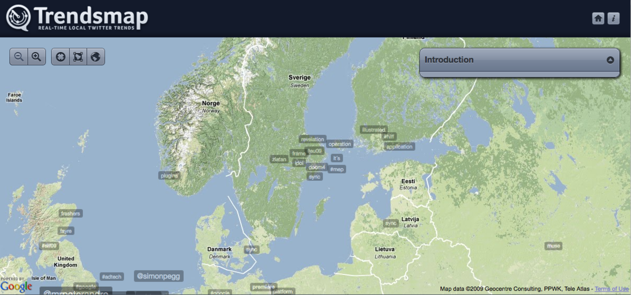 Trendsmap - twitter möter världen