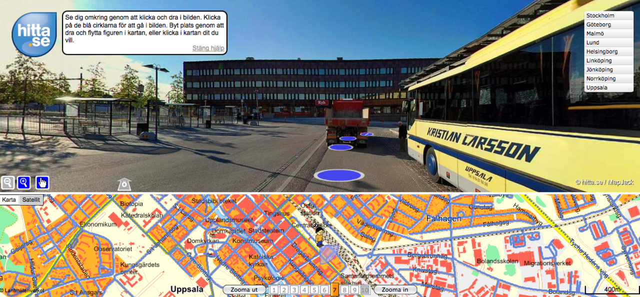 Hitta Gatubild till fem nya städer