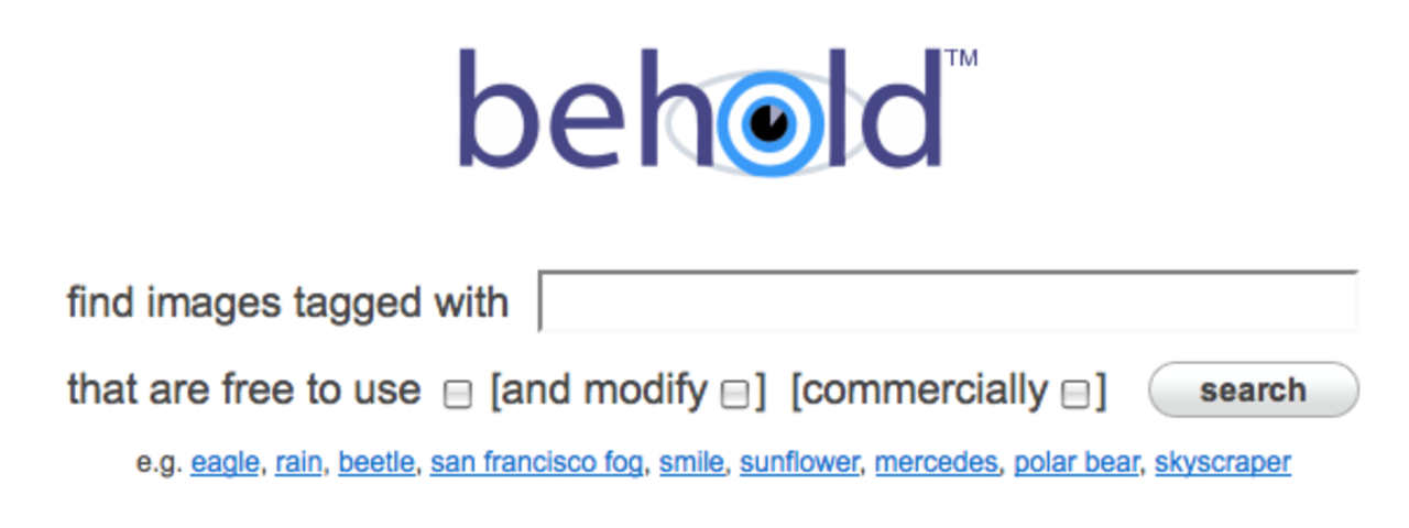Behold - sökmotor för flickr-bilder