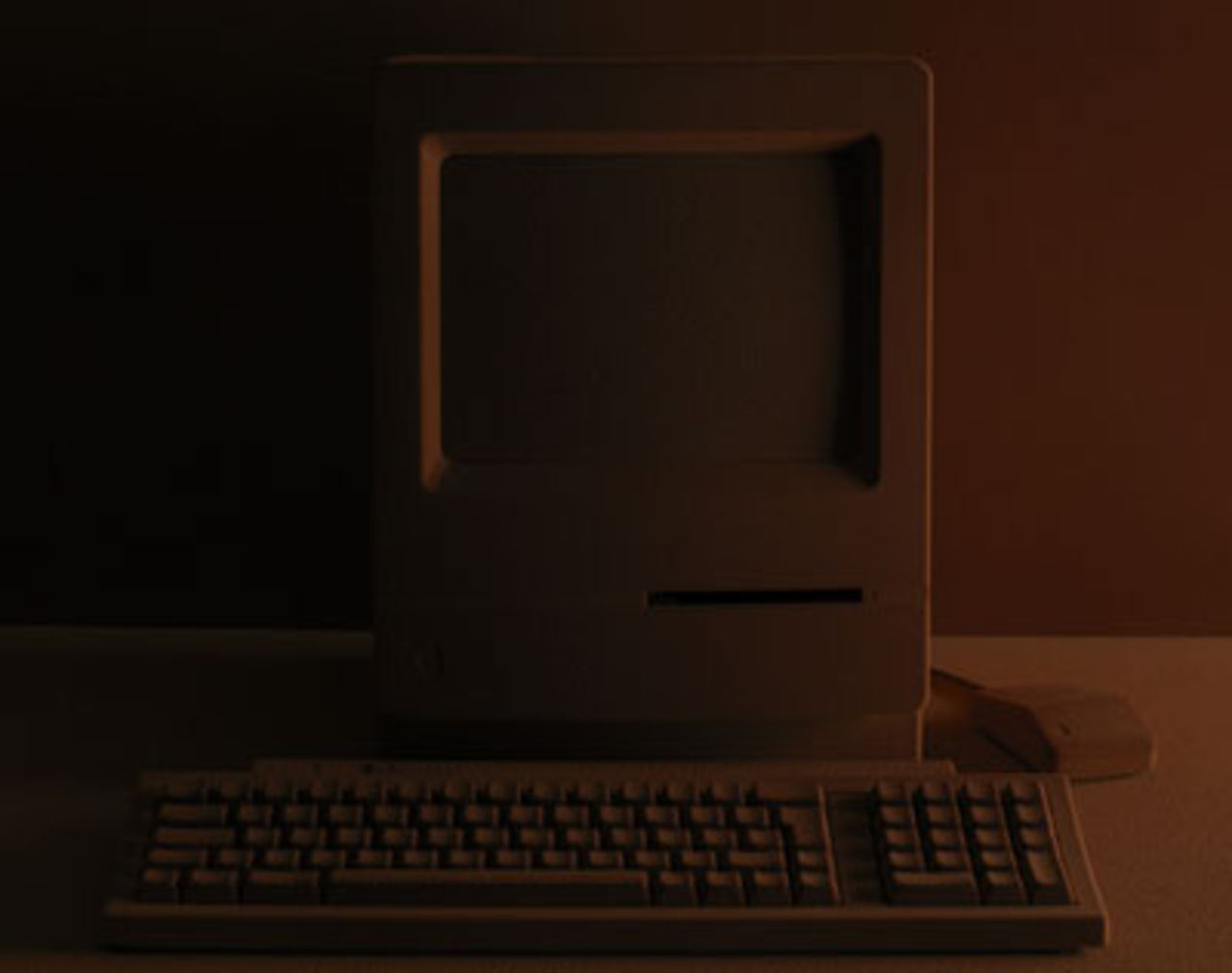 Mac täckt av choklad