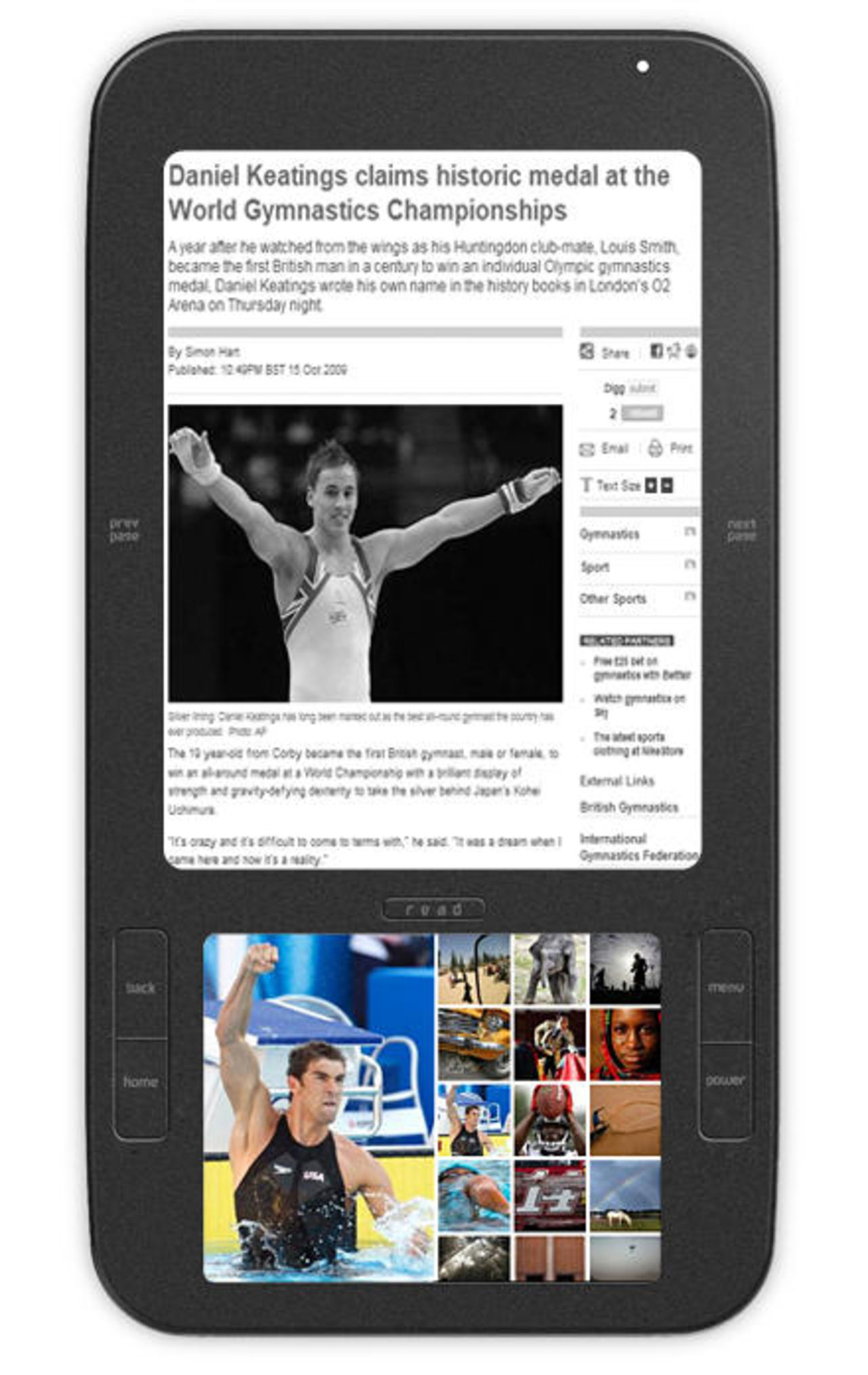 Alex - eboksläsare med dubbla skärmar