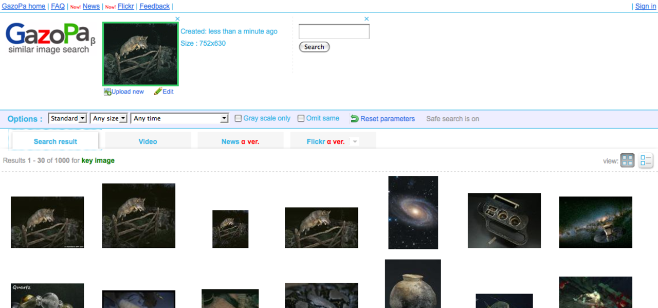 GazoPa hittar liknande bilder