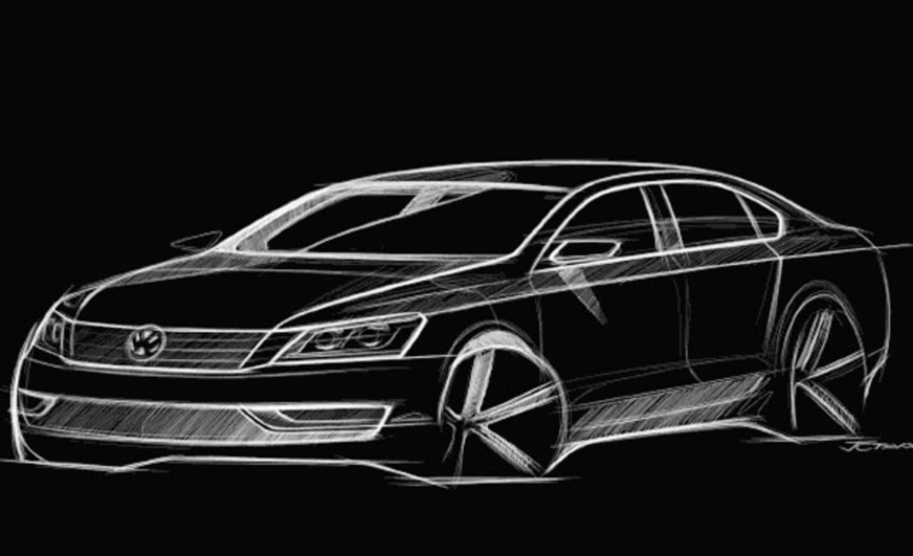 En första sketch på VWs nya mellanbil