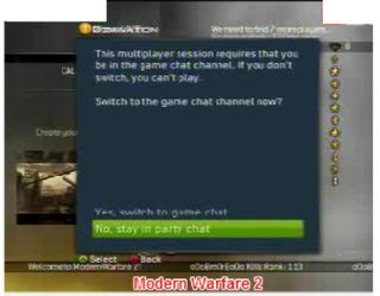 Inget partychat i Modern Warfare 2?