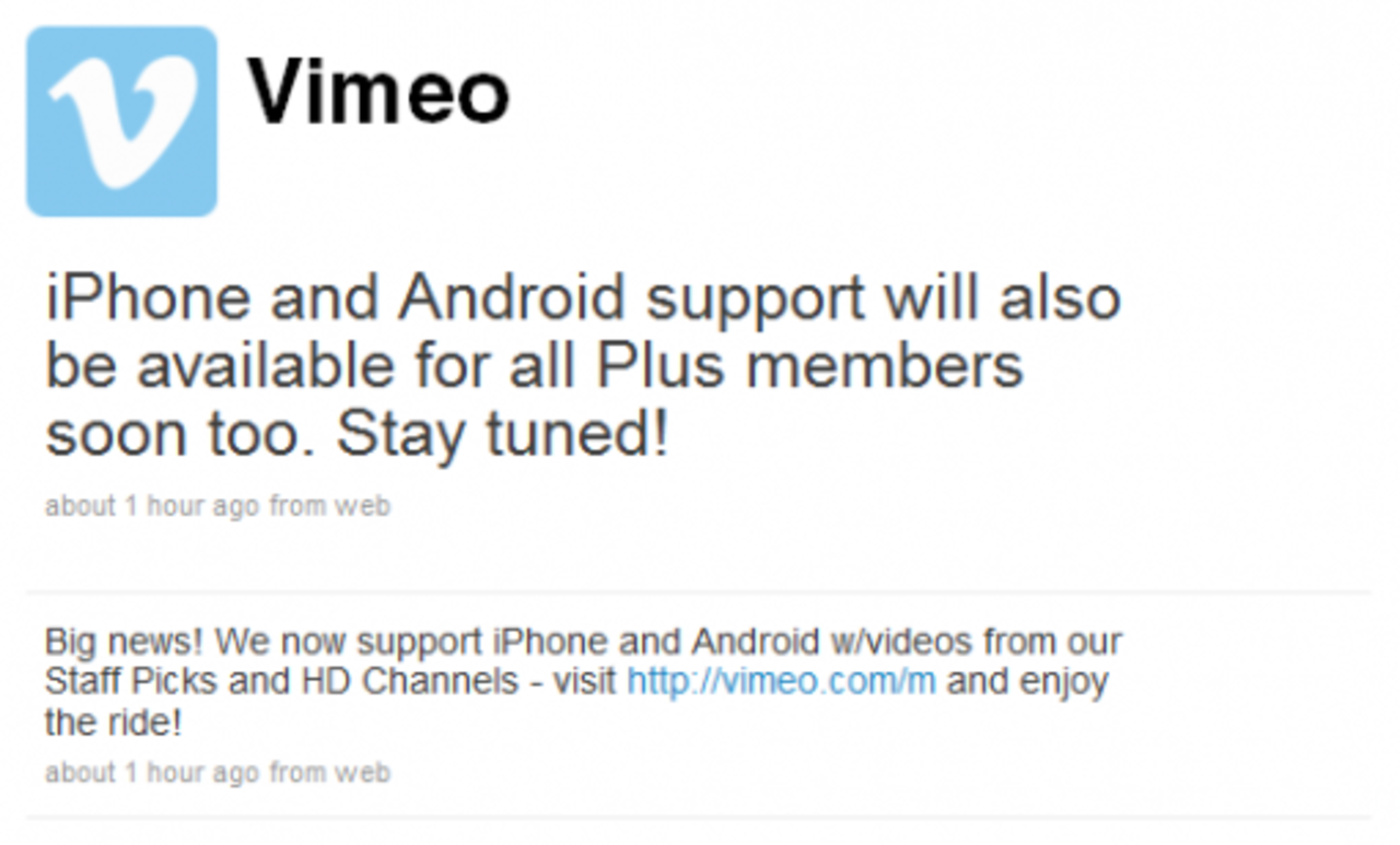 Vimeo till telefoner