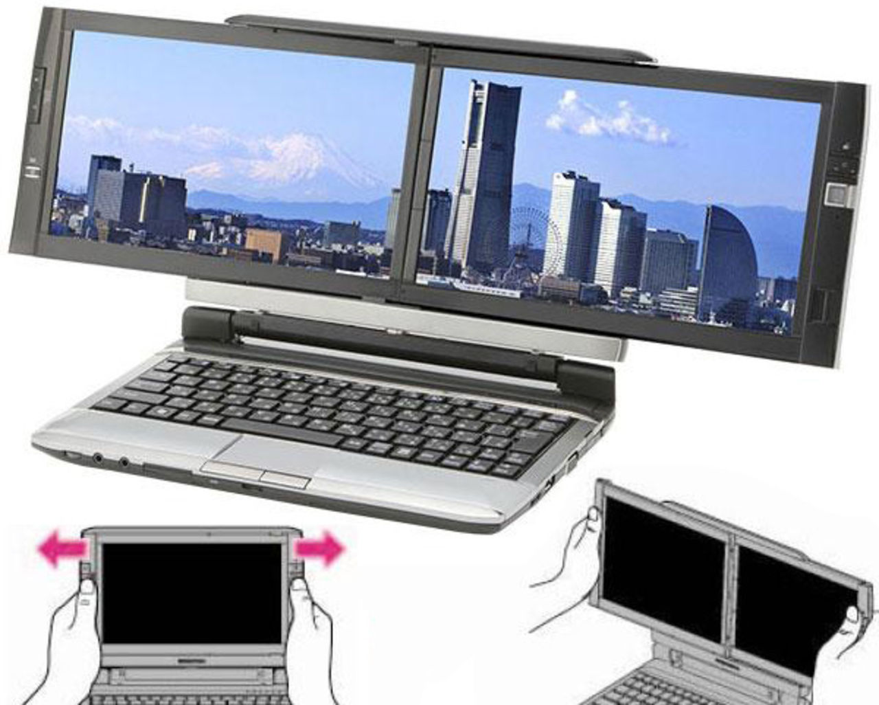 Kohjinshas tvåskärms netbook finns ute nu