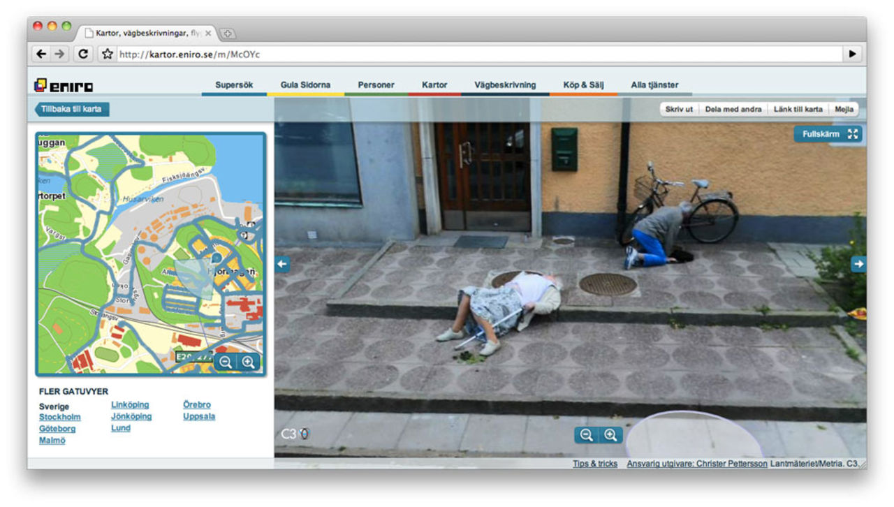 Konstiga saker händer på Eniros gatuvy