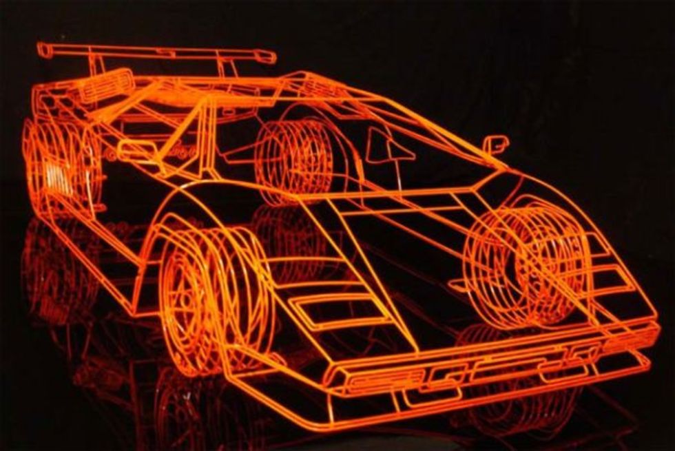 Lamborghini Countach tillverkad av stålstänger