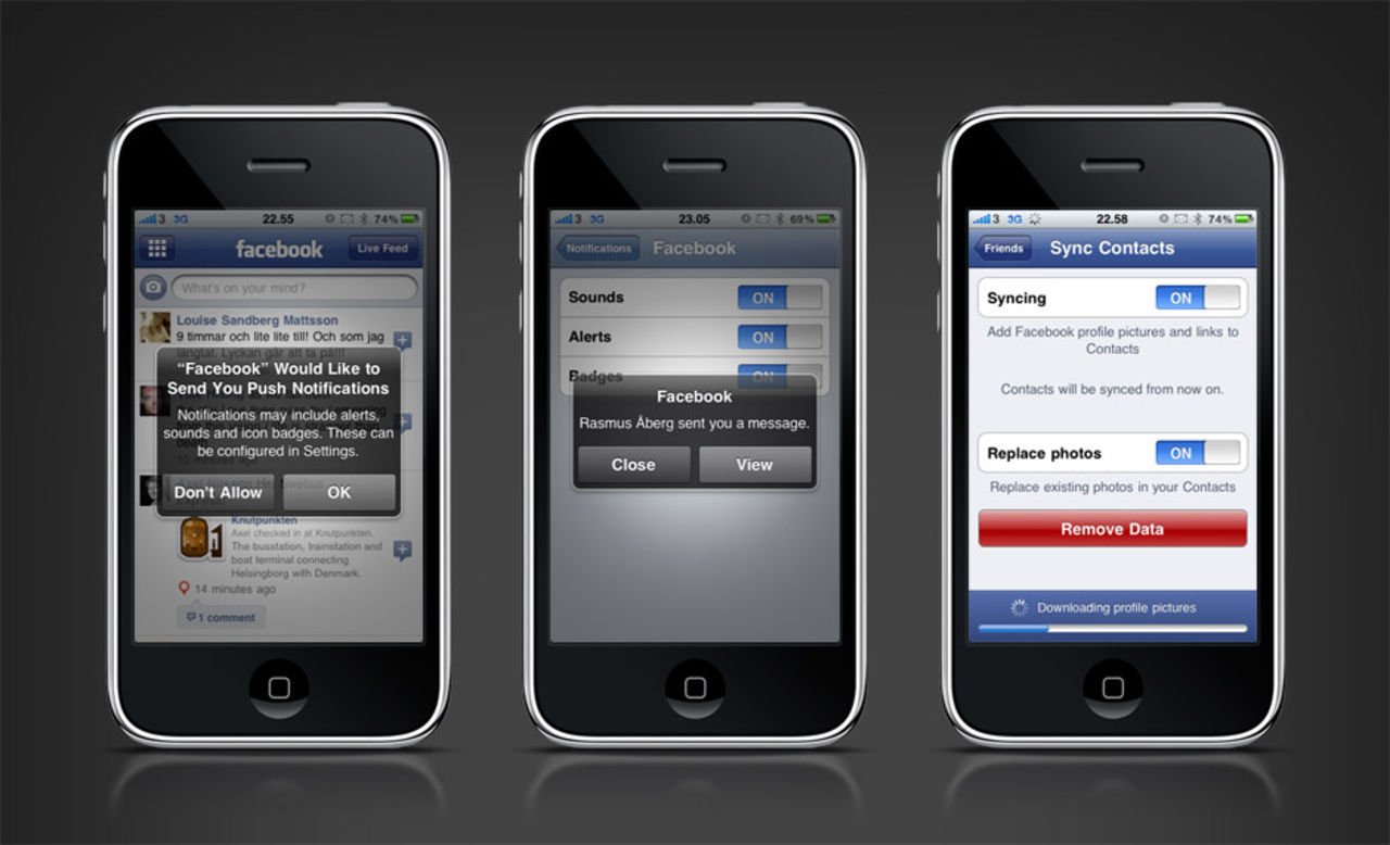 Facebook för iPhone får push notifications