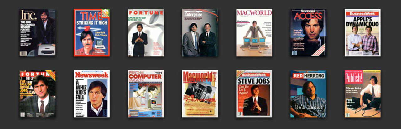 Massor av omslag med Steve Jobs