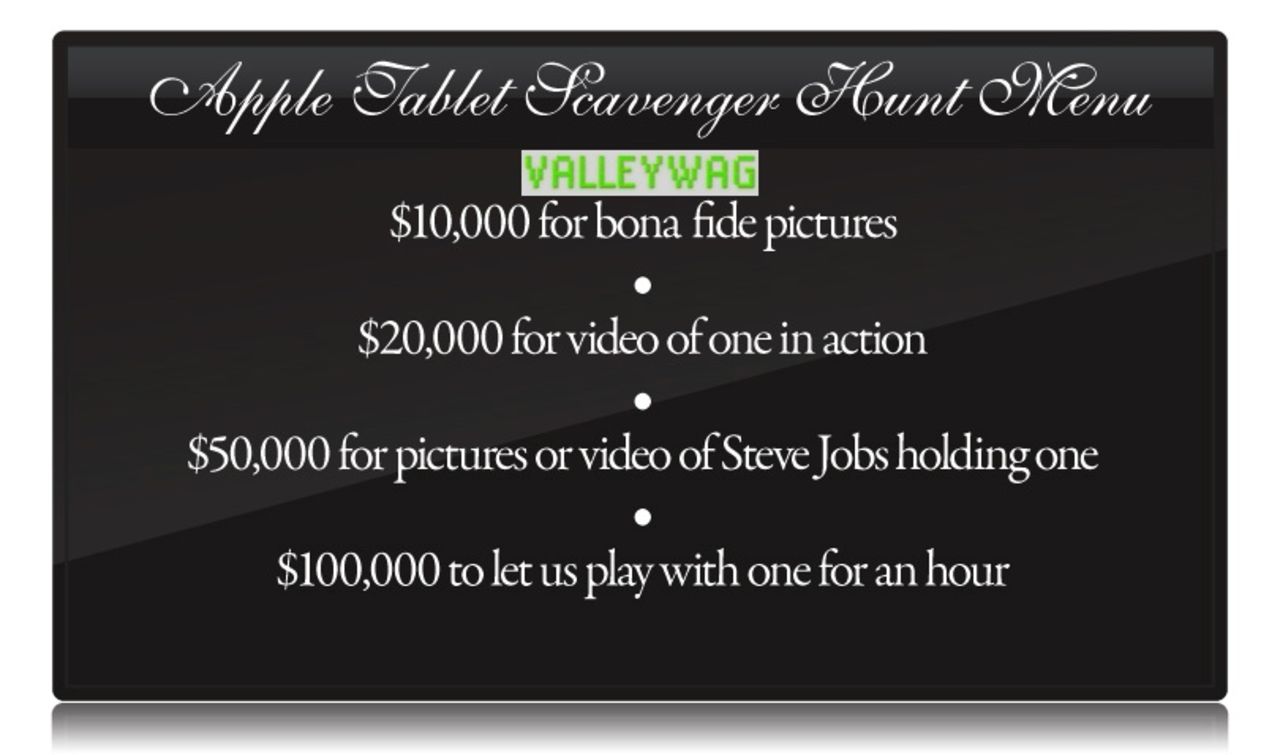 Upp till 100 000 dollar för tips om Apples tablet