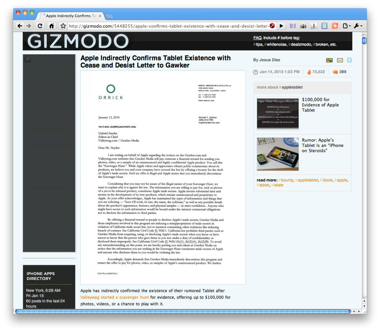 Apple lackar ur på Gawker