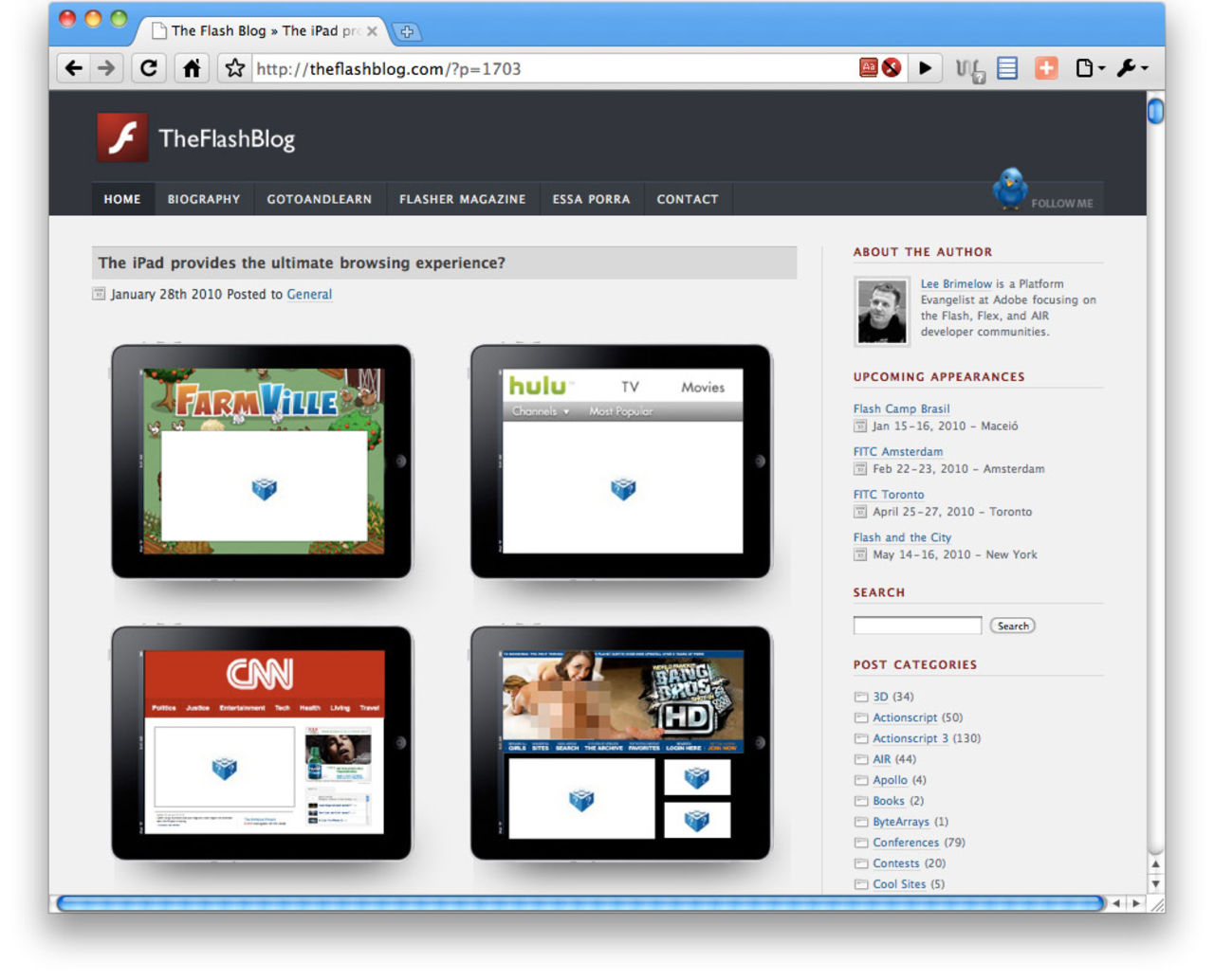 Utan Flash, ingen porr