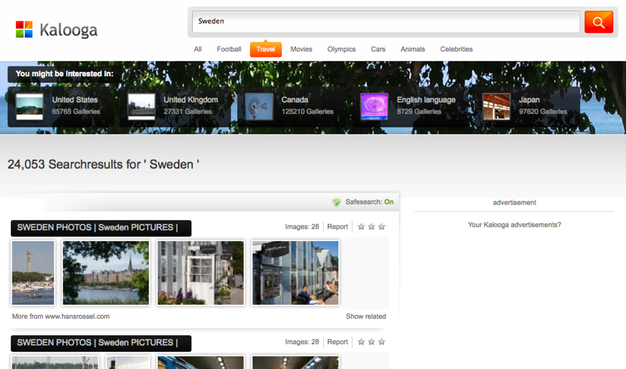 Kalooga - bildsökmotor