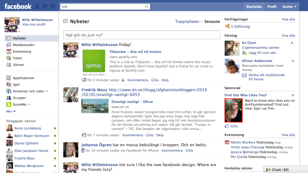 Facebook får nytt utseende